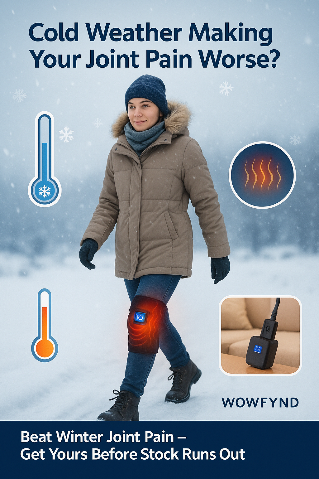 🌡️ 3-Level Heating Knee Wrap – Relax Tired, Aching Knees