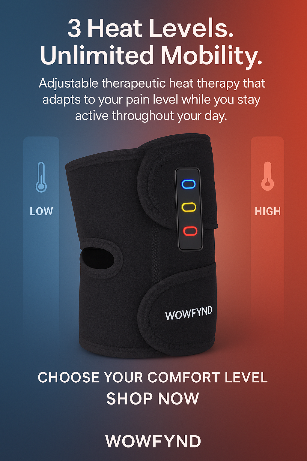 🌡️ 3-Level Heating Knee Wrap – Relax Tired, Aching Knees